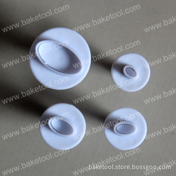 Plastic Oval Shape Cake Cookie Cutter Plunger Mold Set